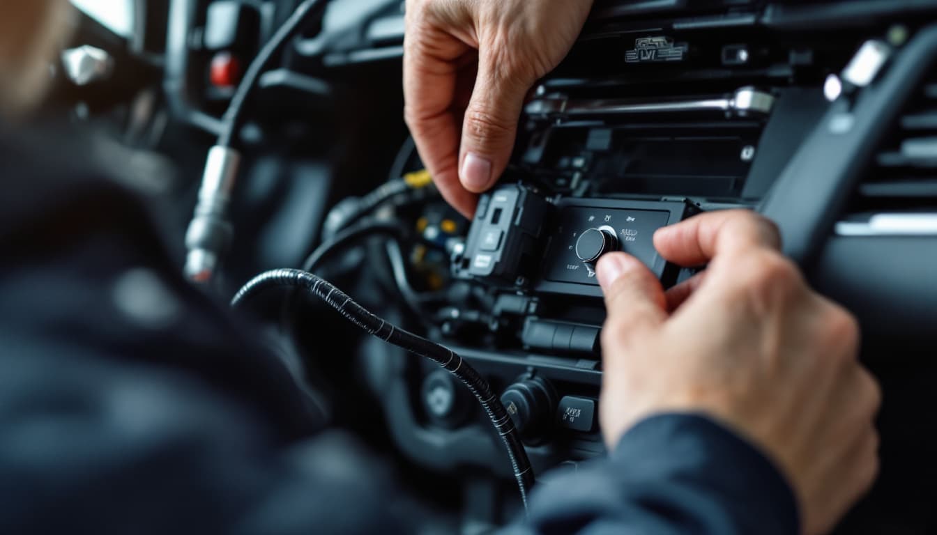 Automotive technician accessing a vehicle body control module behind the dashboard in Keller TX